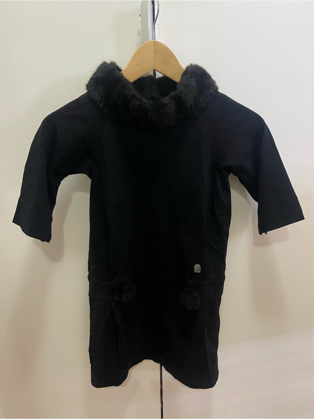 Christian Dior girls faux fur black dress 6